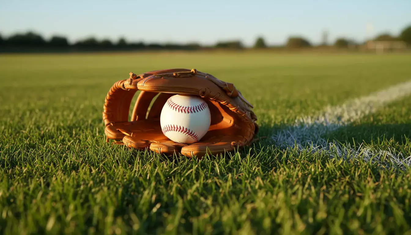 Gant de baseball neuf et balle symbolisant les premiers pas du débutant
