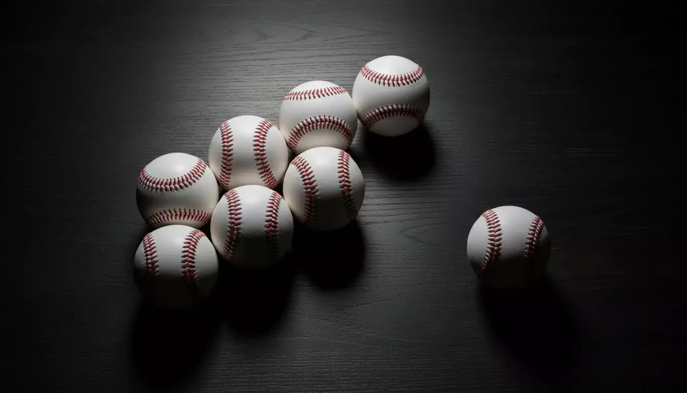 Multiple balles de baseball symbolisant les paris combinés