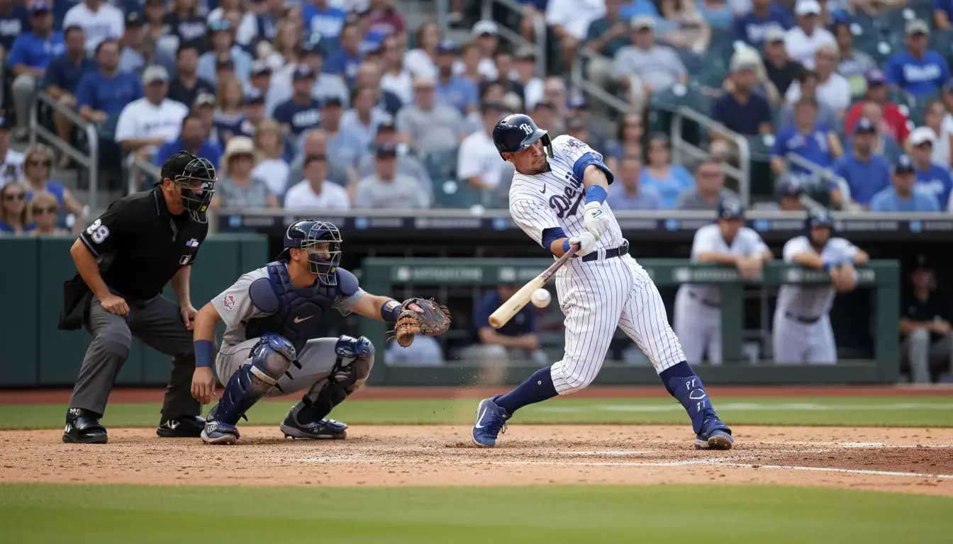 Joueur de baseball au bâton sur un terrain en gazon naturel lors d'un match professionnel